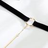 Korean black rope choker Internet celebrity necklace women's collar collarbone neck chain black neck chain neck jewelry neck strap hanging neck