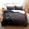Cool Japanese Samurai Bedding Set Duvet Cover + 2 Pillowcases Traditional Ronin Katana Cherry Blossom Warrior Bedroom Decor