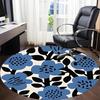 1pc Floral Pattern Office Round Area Rug,  Mat Suitable For Office, Under Office Chairs Bedroom Living Room Home Decor, Room Deco