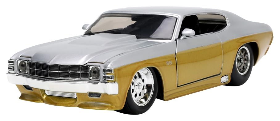 Jada Toys BIGTIME MUSCLE 1/24 Scale 1971 Chevy Chevelle SS Gold/Silver Finished Model