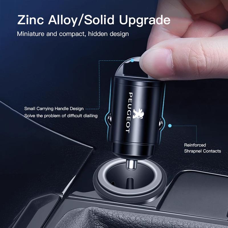 100W QC3.0 PD Mini Car Charger Fast Charging Car USB Type C Charger For Peugeot 208 3008 308 2008 207 508 407 307 408 5008 4008