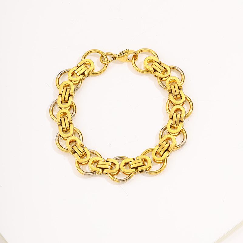 European and American light luxury high-end gold bracelet girls fashion trend high value titanium steel bracelet does not fade jewelry