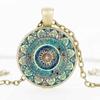 1 Stück Mandala Yoga Zeit Edelstein Halskette, Modische Glasanhänger Halskette Schmuck