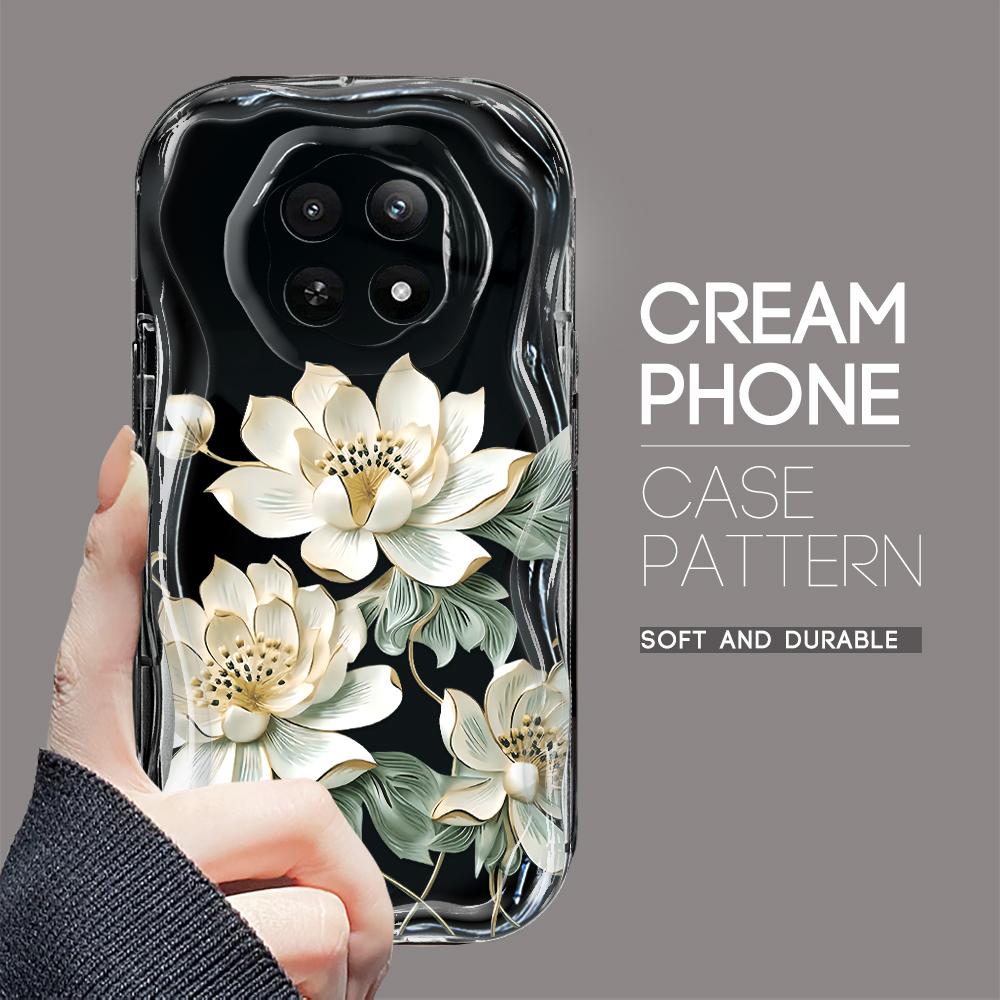 Cartoon-Muster Creme Textur Gehäuse Wellenförmige Kante Weiche Silikonabdeckung Telefonhülle für OPPO Reno Realme OnePlus Vivo