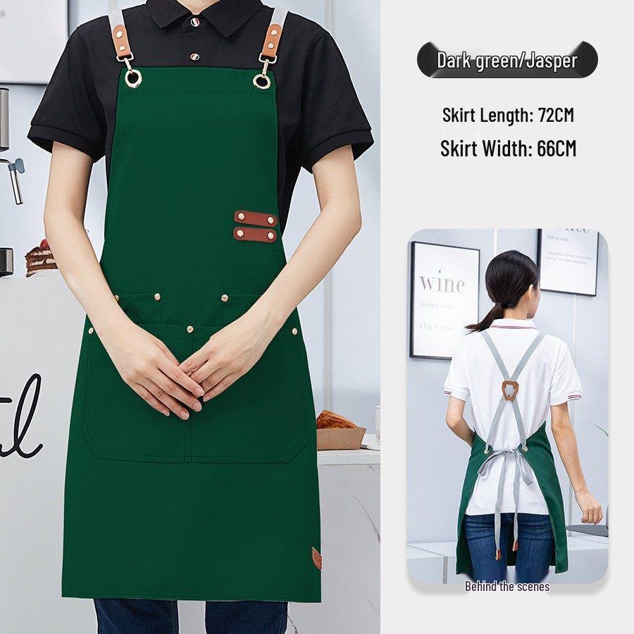 Canvas Apron with Logo Embroidery for Kitchen, Home, or Catering Shop.