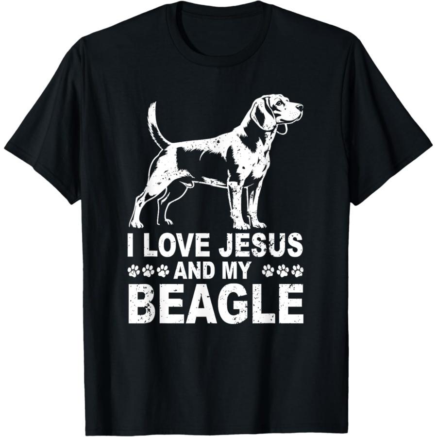 

I Love Jesus And My Beagle For Beagle Lover Christian T-Shirt XXXXXL чорний