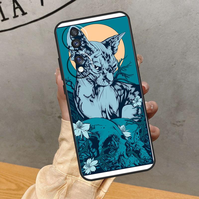 Sphinx Cat Printing Drawing Case For Honor Magic 5 6 7 Pro Cover For Honor 400 200 50 70 90 Lite X9 X8a X8b X9a X9b X9c