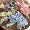 Elastic Plaid Silk Ribbon Scrunchies Korean Style Large Intestine Hair Ring  Girls