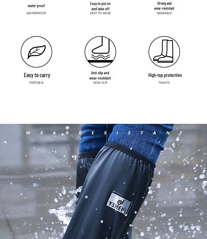 Męskie i Damskie Wodoodporne Wysokie Nakładki na Buty Przeciwdeszczowe Antypoślizgowe, Pogrubione i Odporne na Zużycie do Użytku Zewnętrznego.