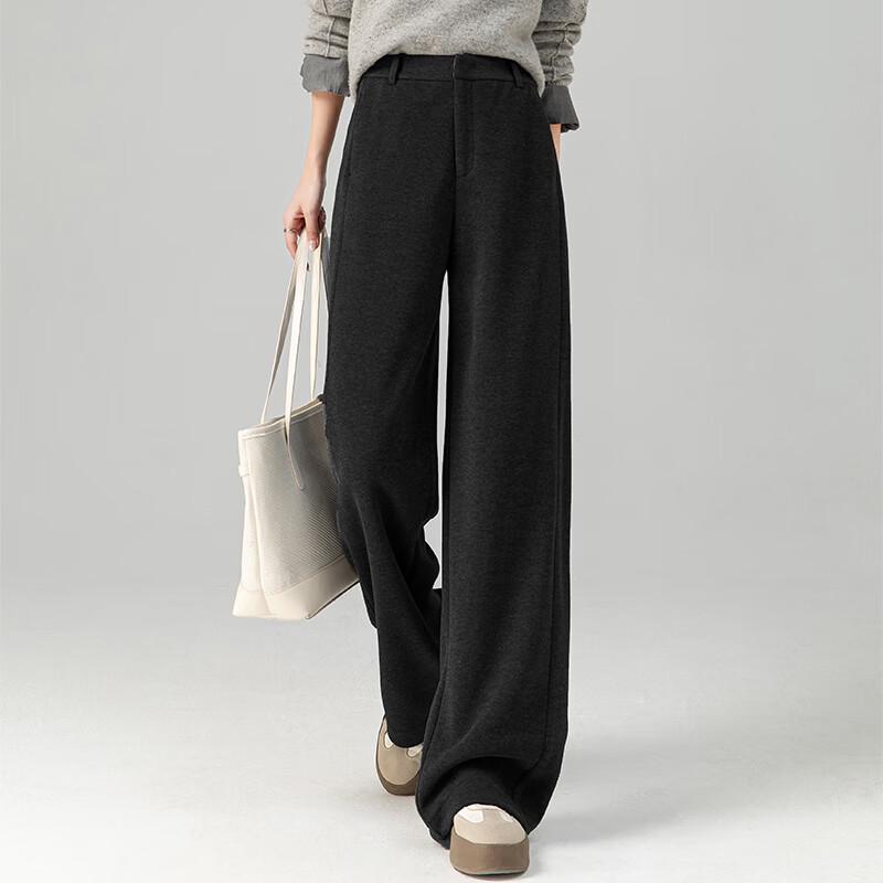 Fanzhen Women's Wool Blend Loose Wide-Leg Trousers