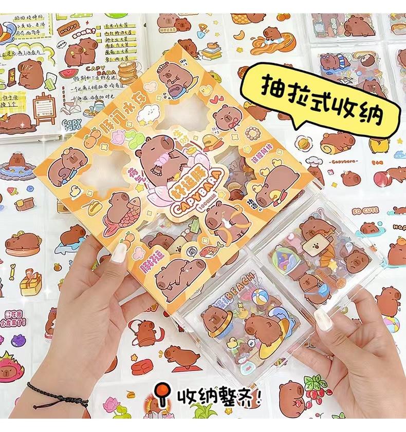 Kawaii Stationery Cute Capybara School Supplies Diary Decoration Journal Sketchbook Stickers Pack for Scrapbooking Aesthetic