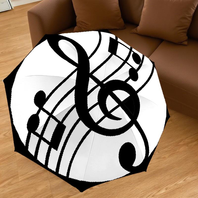1PC music note Umbrella-8-Rib Reinforced, Automatic Open, Lightweight & Durable, Cute Fashion Accessory for Outdoor-P2700