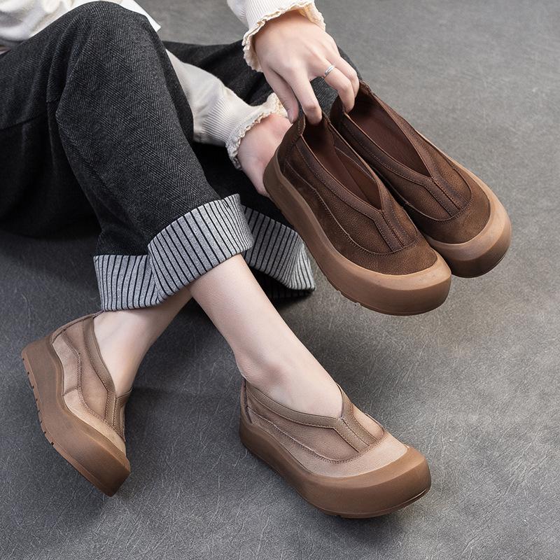 Mode Ballerinas Plateau Sandalen Schuhe Frau Lässige Slipper Weiches Leder Flach Marke Retro Damen Sneaker Sommer Slingback Sandalen