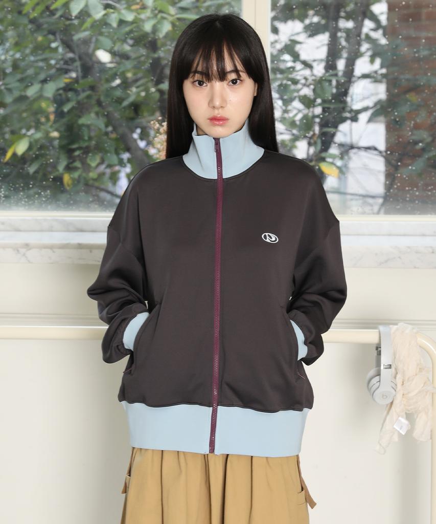 Peace Maker Color Block Track Zip Up Jacket (Olive)