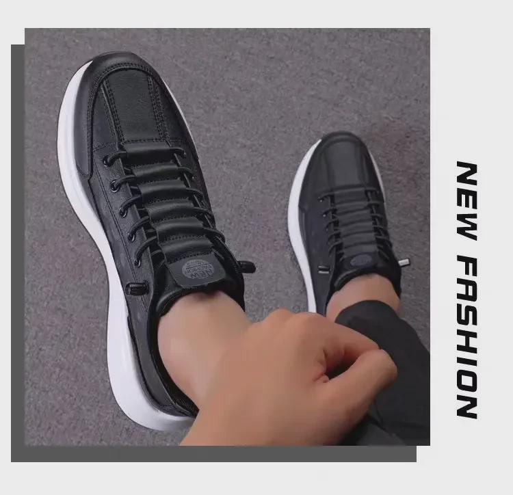 Men's Light Luxury Crocodile Pattern Leather Shoes - Non-Slip, Waterproof, Cushioned Casual Footwear