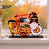 Creative Halloween Styling Wooden Ghost Pumpkin Figurine Rustic Table Decor for 3D Tabletop Home Party Spooky Shelf Decoration Fall Party