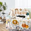 Custom Name Animals Theme Printed Blanket - Perfect for Couch, Bed, Travel & Outdoor Use | Machine Washable, Cozy & Durable.