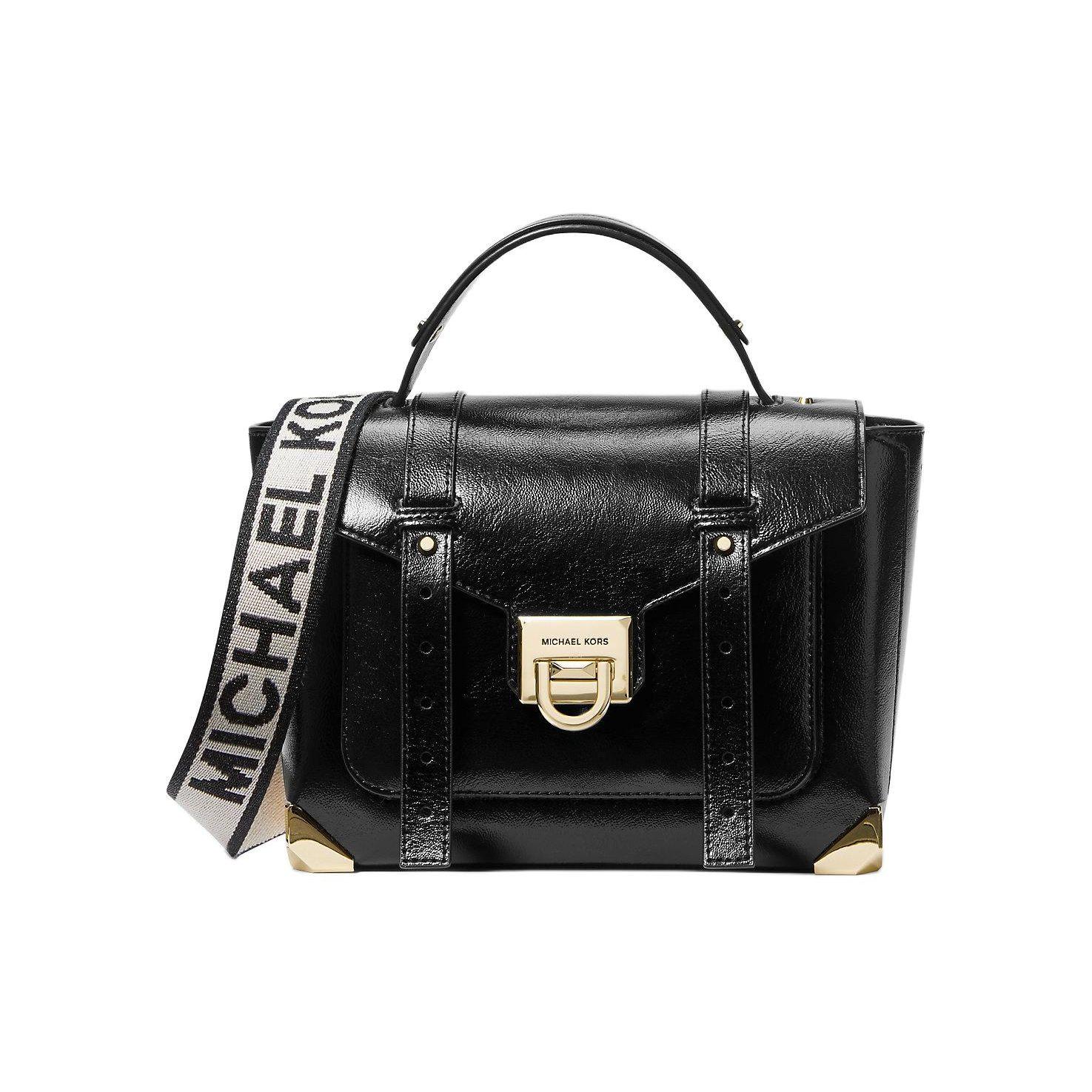 

Michael Kors Fashion Casual Logo Patent Leather Shoulder Crossbody Handbag Medium Women handbags Black 35H3GNCS6M-BLACK Basic Set (Bag+Dust Bag)