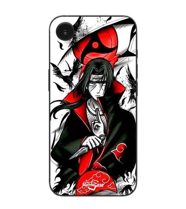 Maniacase Hülle Für iPhone 16E Demon Slayer Kimetsu no Yaiba Itachi Uchiha schwarz