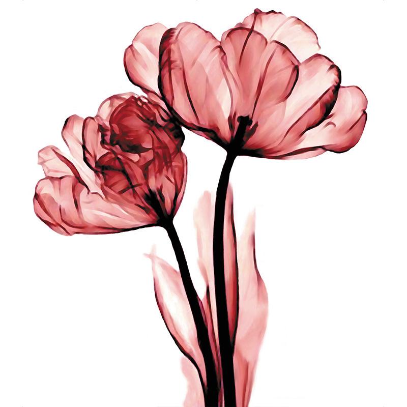 Flower 3D Digital Printing Shower Curtain Bathroom Without Punching Four-Piece Bathroom Curtain Shower Curtain Bathroom Curtain