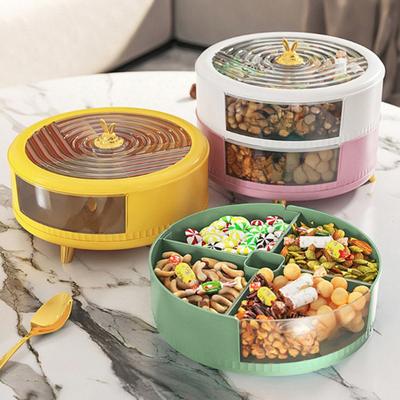 Colorful Fruit Plate With Cover Candys Nuts Dish With Lid For Home Daily Using