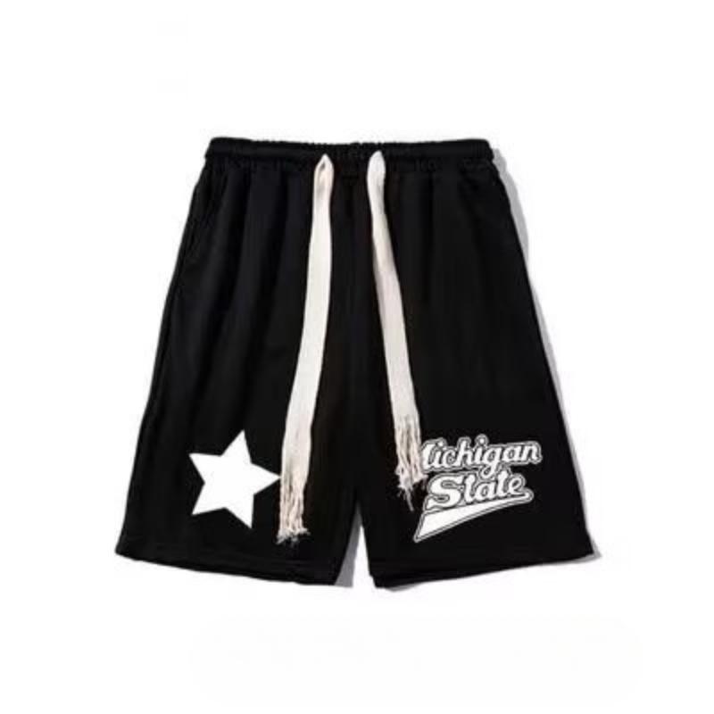 

Personalized Printed Shorts Men s Summer Straight Loose Casual Trendy Sports Trousers One size чёрный