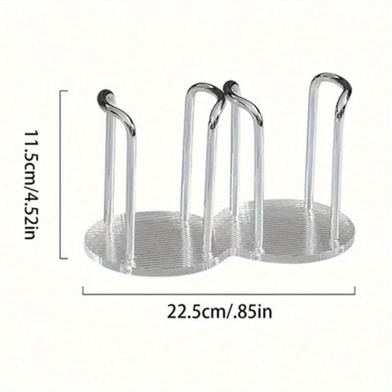 

1 шт. Акриловый одноразовый держатель для стаканов - Одинарная или двойная подставка для стаканов, Идеально подходит для дома, кафе, офиса и отеля Silver Two-seater чистый