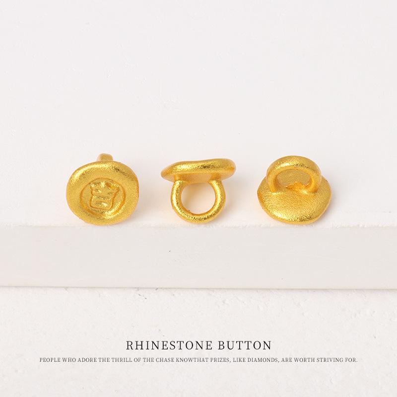 

5pcs Fog Gold God Of Wealth Auspicious Button Bracelet Diy Bracelet Ending Connection Accessories Chinese Cheongsam Hanfu Cardigan Buttons Ji Character 10mm