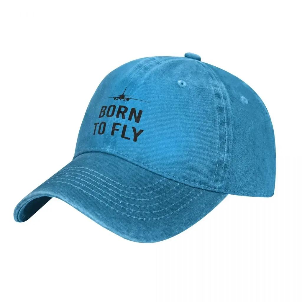 Pilot Denim Baseball Cap Born To Fly Men Print Hip Hop Hats Spring Retro Kpop Dropshipping Baseball Caps