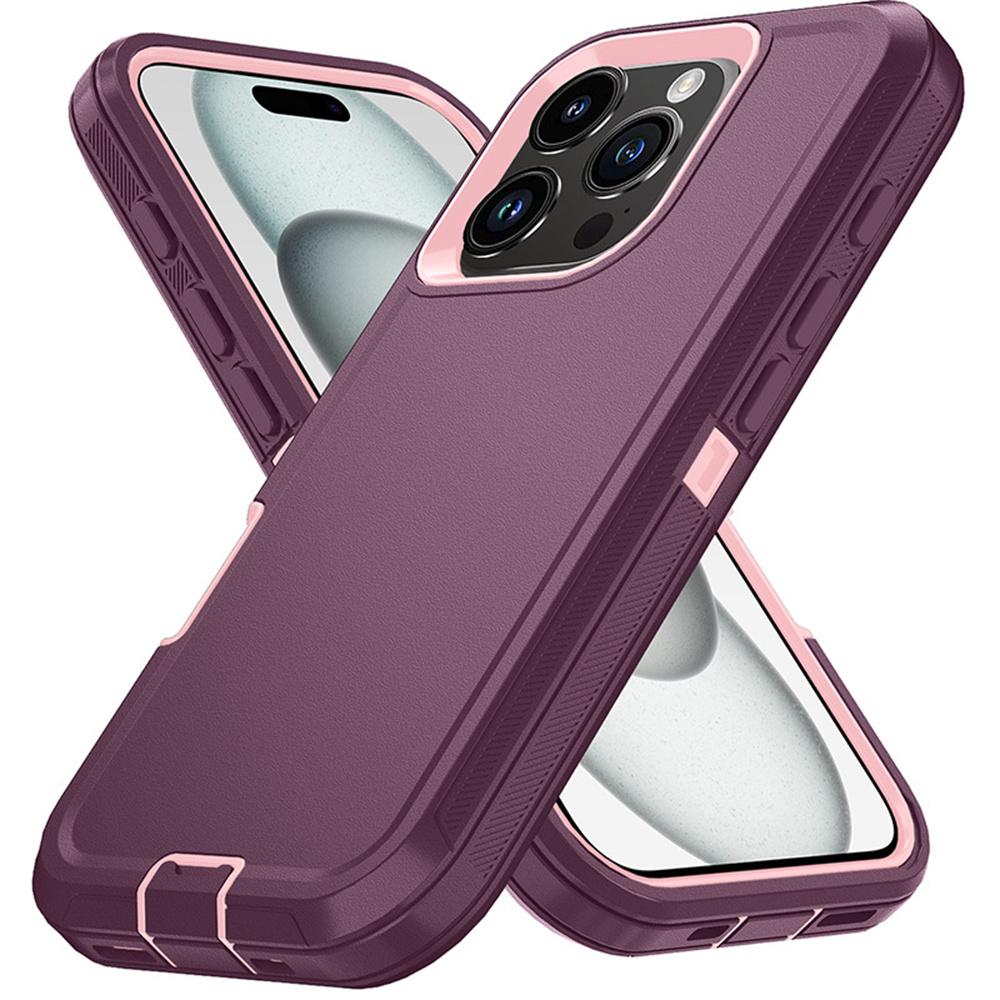 

For iPhone 16 Pro Max Case Detachable PC+TPU Drop-Proof Back Cover Red+Black