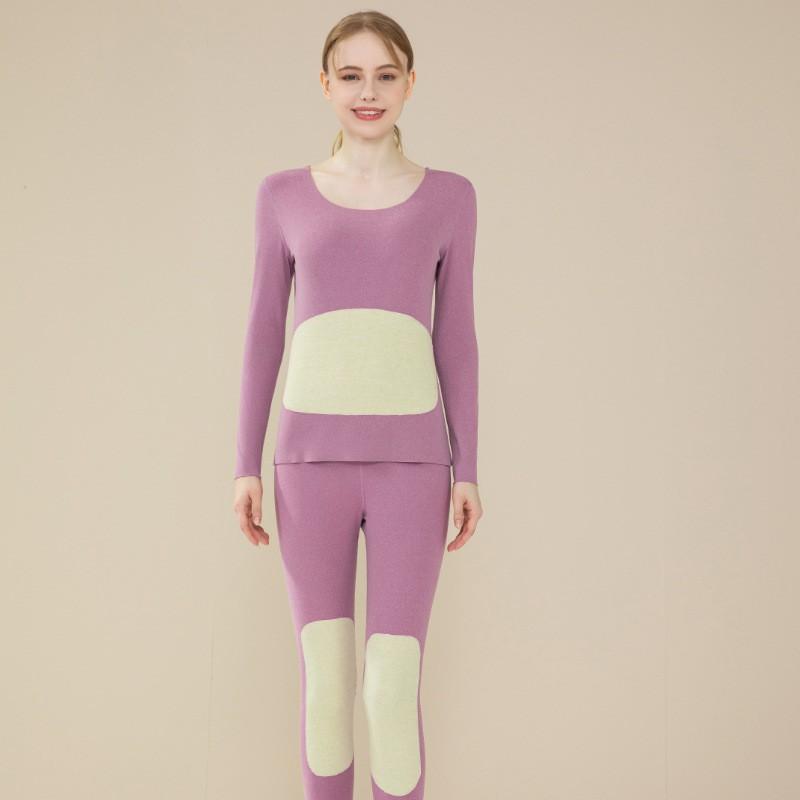 Womens Warm Thermal Underwear Set Soft Cashmere Silk Blend Fleece-Lined Long Sleeve Top Pants Cold Weather