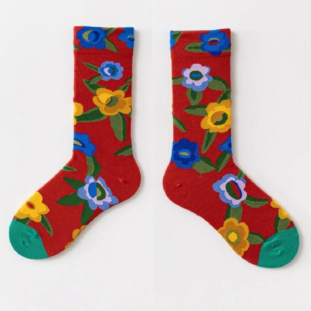 Colorful Cartoon Creative Fashion Vine Graffiti Novelty Men Women Socks Winter Warm Comfortable Cotton Sokken Dropship