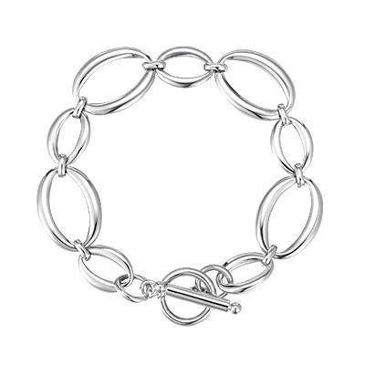 Stainless Steel Geometric Link Chain Bracelets for Women, Toggle Clasp Bangle, Minimalist Jewelry Wholesale