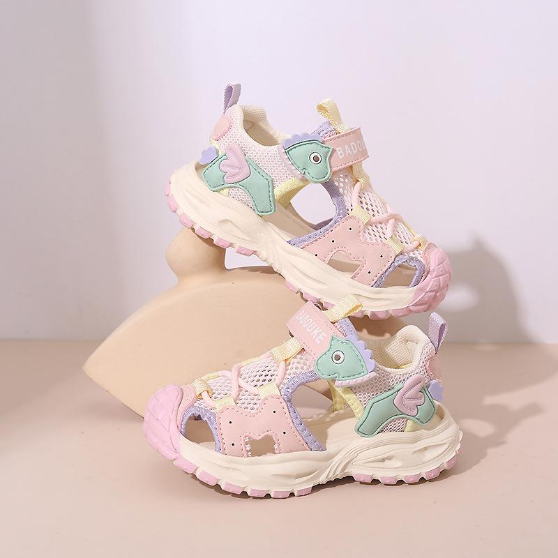 Summer Light Sole Cartoon Velcro Sandals for Kids Aged 1-7