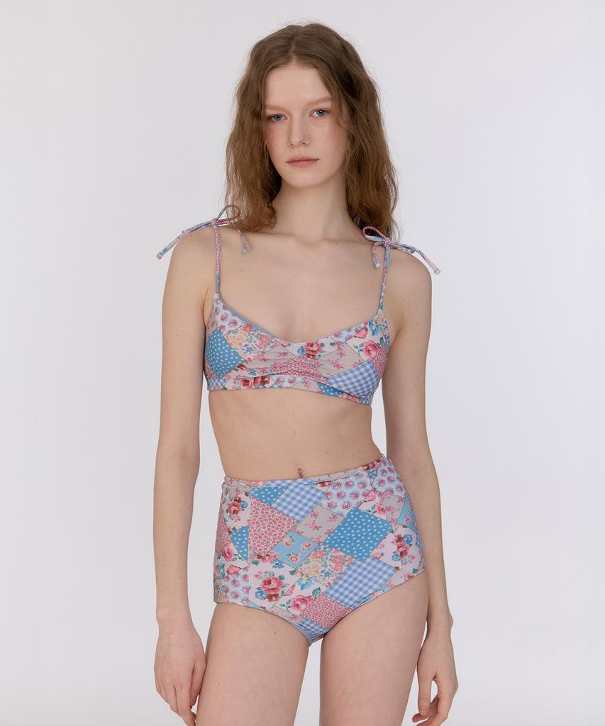 Lupeulupeu High Reversible Bikini Bottom [Bohemian Patchwork Blue]