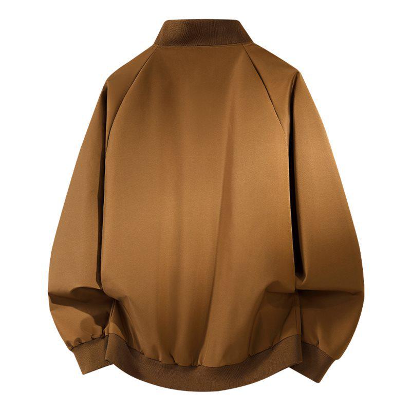 2026 Men's Trendy Baseball Collar Slim Fit Casual Jacket - Solid Color, Versatile Fashion