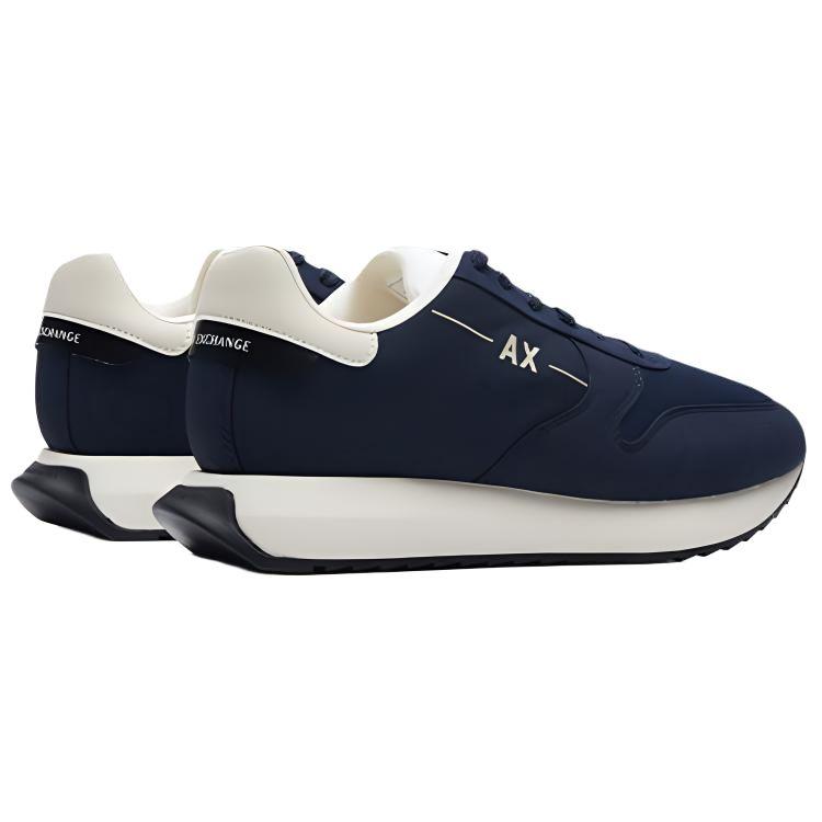 Emporio Armani Round Toe Lace-Up Casual Shoes Men Sneakers Navy-Blue XUX209XV812N1518