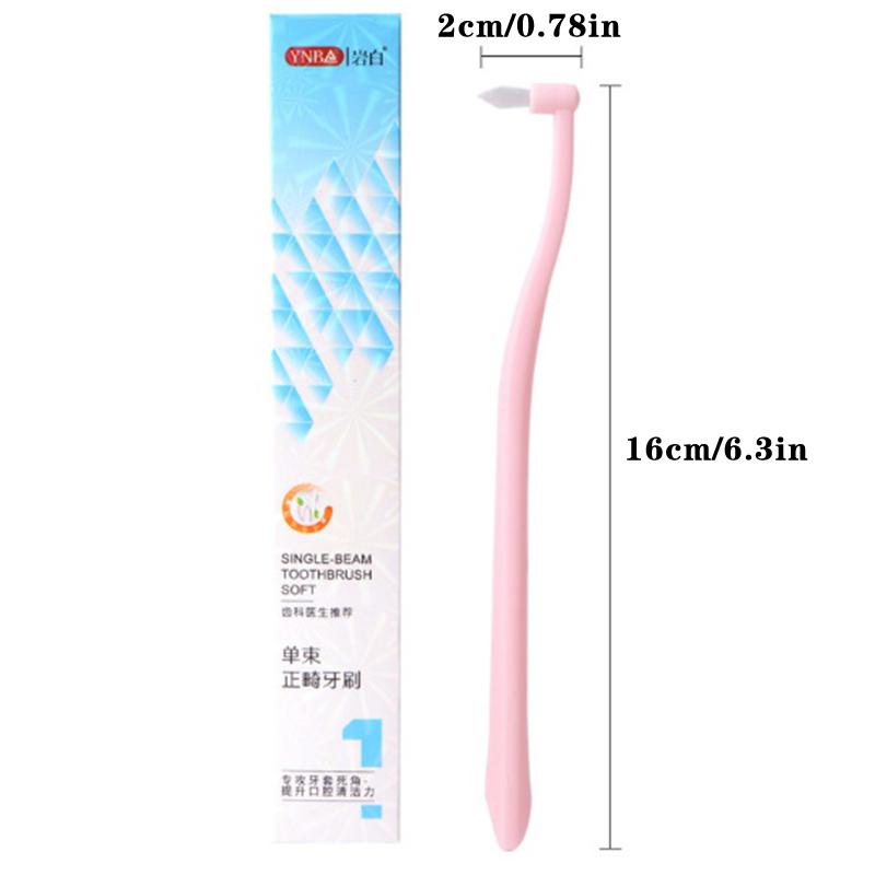 1 szt. Ortodontyczna szczoteczka międzyzębowa Jednopęczkowa Miękka do czyszczenia zębów Szczoteczka do zębów Narzędzie do higieny jamy ustnej Mała główka Miękkie włosie
