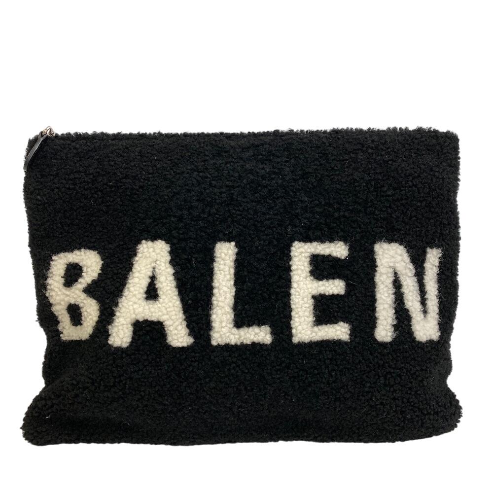 

BALENCIAGA 492681 Pouch business bag logo Mouton Clutch bag black Mouton unisex Used