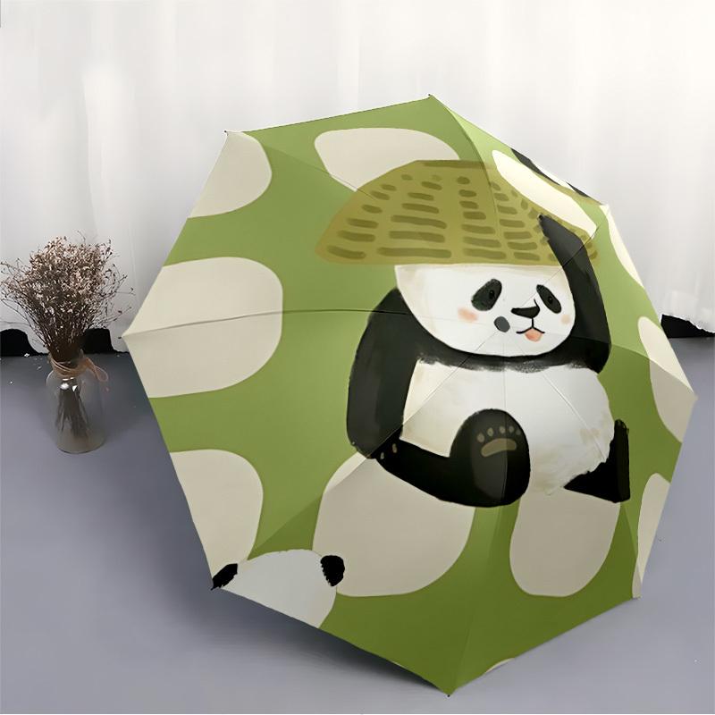 1pc Panda Hat Auto Open/close, All-Season Portable Folding Umbrella for Women & Men, Travel, Everyday, Formal Events -06174