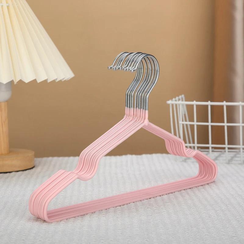 Children's style 30cm Non-slip Rubber Coated Hanger PVC Coated Metal Infant Hanger Dormitory Home Clothes Hanger Organization
