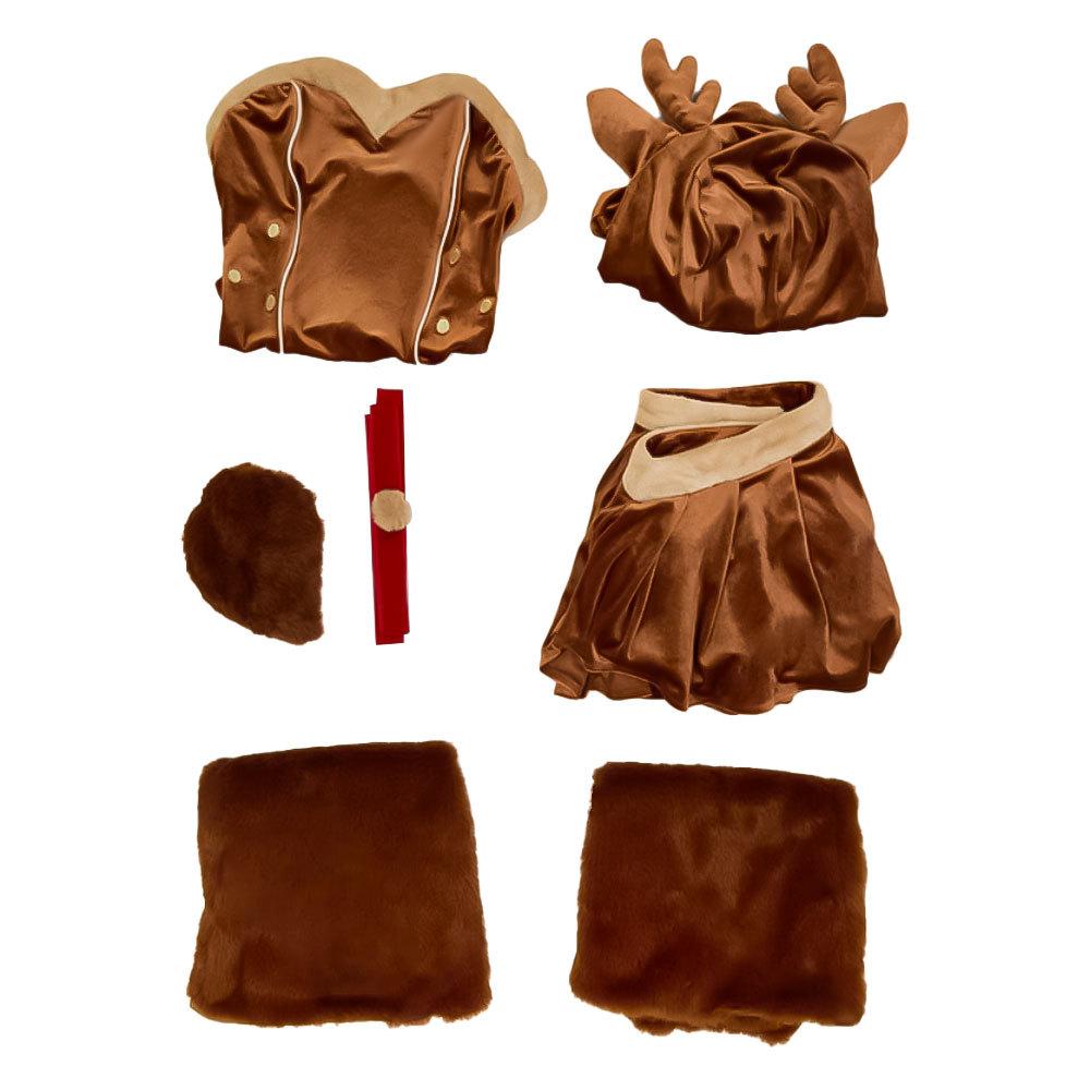 

haikyuu Женский Рождественский Костюм Косплей Олень Рождественское Платье Лось Юбка Оленя С Чехлами Для Обуви Ожерелье XXXL