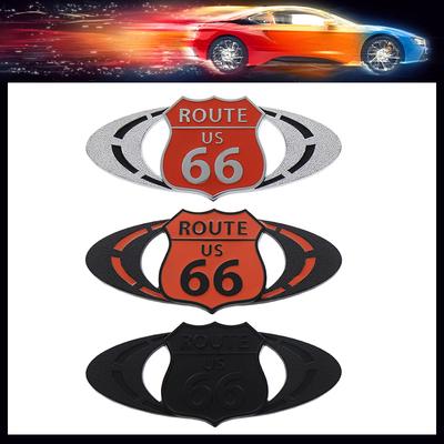 3D Premium ROUTE US 66 do Samochodów Uniwersalnych Motocykli Dekoracyjna Naklejka z Nazwą na Maskę Błotnik Bagażnik Tylną Maskę Emblemat Odznaka Naklejka