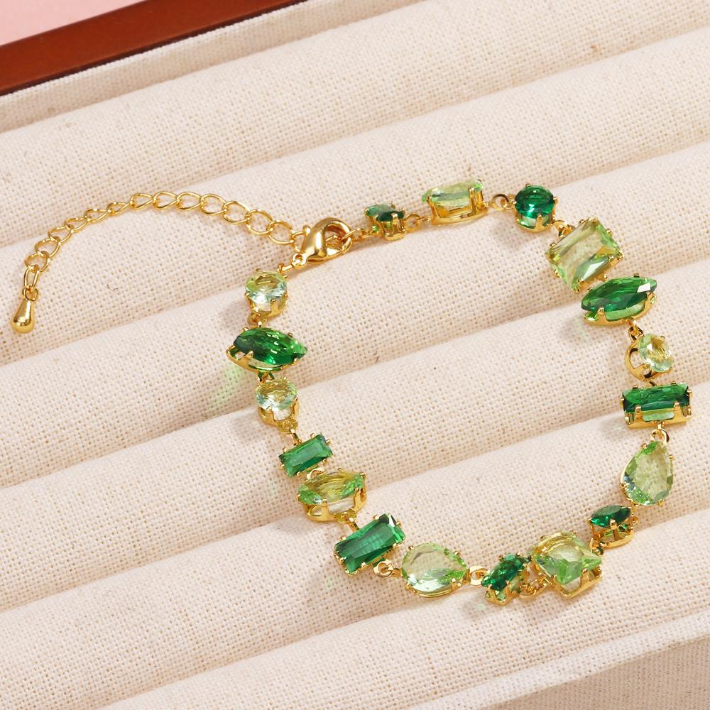 2026 Original Luxury Brand Green and Apple Green Zircon Tennis Bracelets For Women Fresh Crystal Charms Bangle Wedding Jewelry