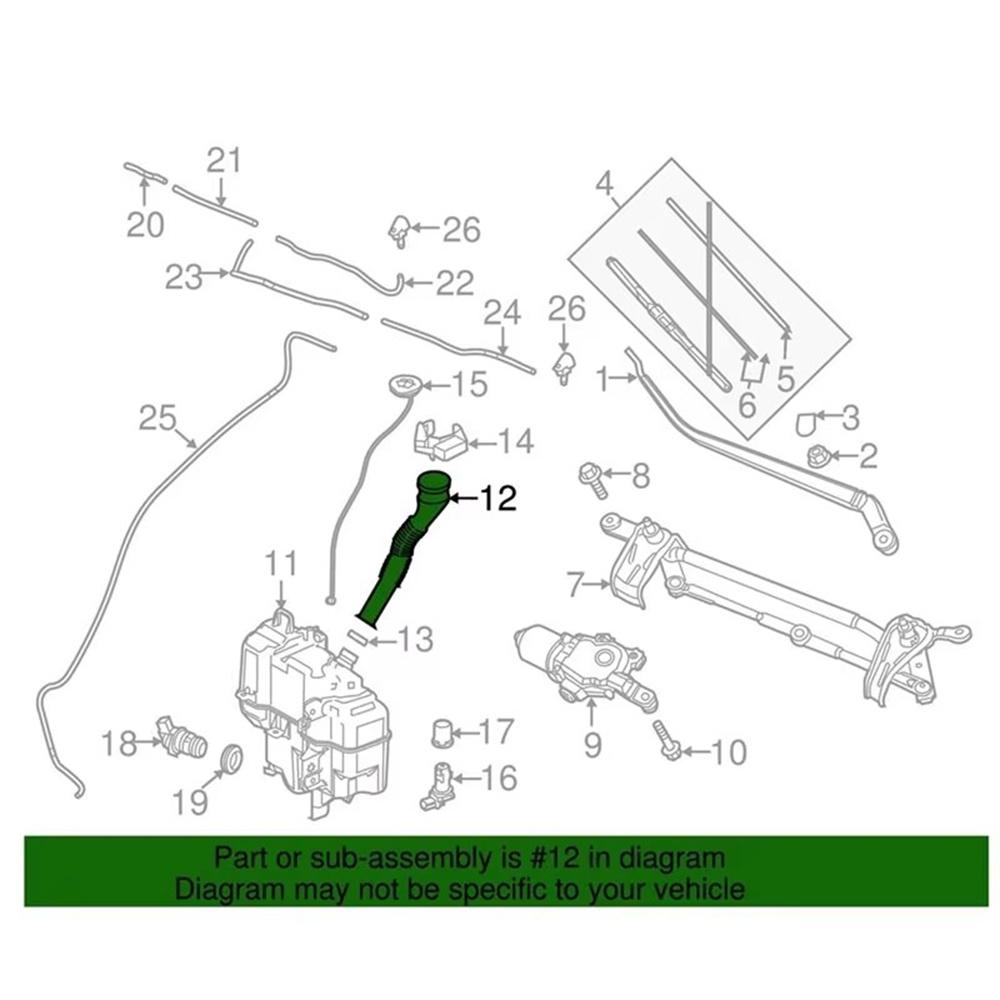 Mazda 3 LHD Washer Fluid Reservoir Pipe BHN9-67-484