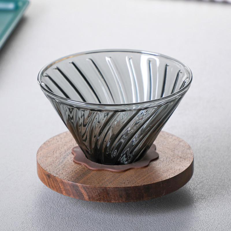 Glass Coffee Filter Cups and Espresso Filter Paper Set Reusable Cone Pour Over Coffee Dripper Filters Accessorie