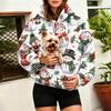 Women's Christmas Print Hoodie with Large Pet Pocket, Casual Long Sleeve Pullover Sweatshirt