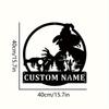 1 Stück Personalisierter Hexen-Metallschild für Außen, Tür, Heimdekoration, Hohl-Silhouette, Partygeschenk