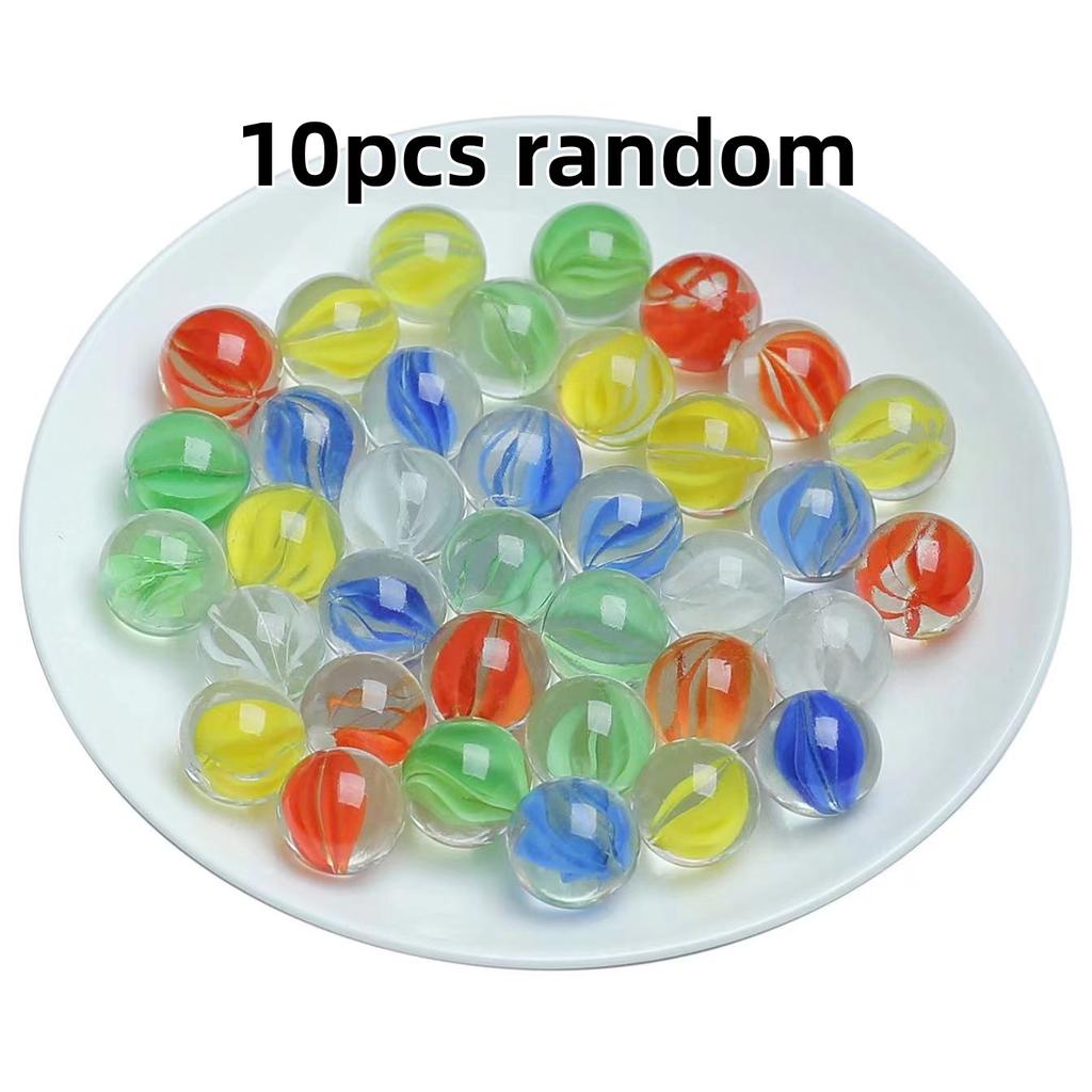 10/20pcs 25MM Petal Glass Marbles Catapult Marbles Colored Pattern Glass Beads Transparent Marble Balls Children's Toys