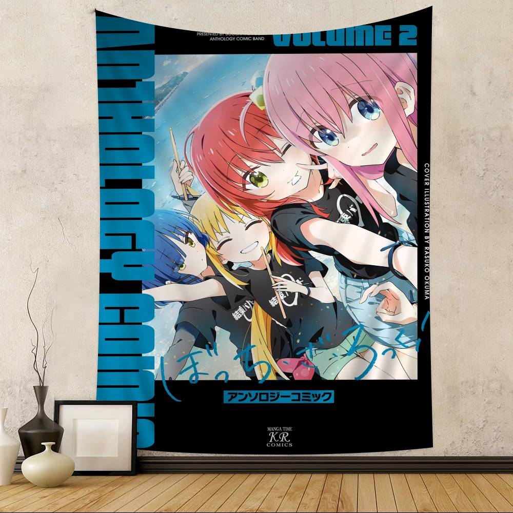 Anime Singer BBocchi The Rock Cartoon Tapestry Wall Hanging Decoration Household Home Decor